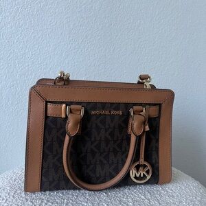 Michael Kors Signature Brown and Tan Satchel